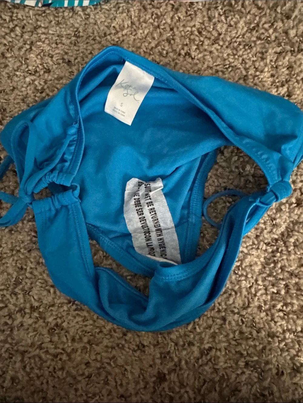 Girls Tropical Print Tankini Swim Set in Teal & Multicolor